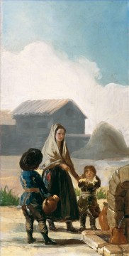  Fuente Arte - Una mujer y dos niños junto a una fuente Francisco de Goya